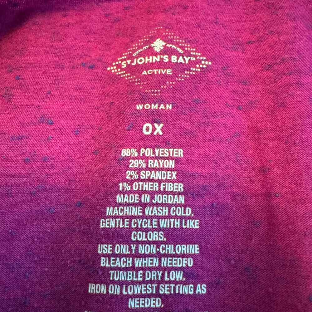 St. John's Bay Magenta Short Sleeve Knit Tee 0X - Picture 3 of 6